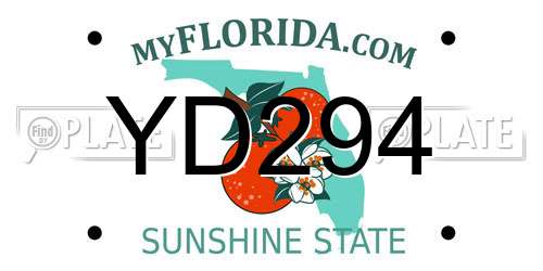 YD294 Florida License Plate