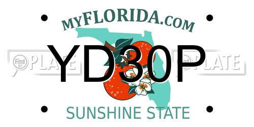 YD30P Florida License Plate