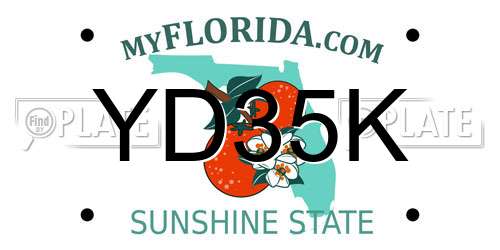 YD35K Florida License Plate