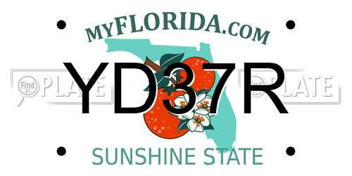 YD37R Florida License Plate
