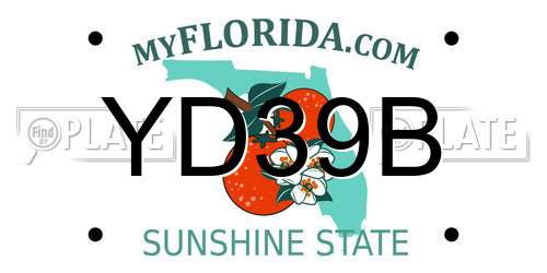 YD39B Florida License Plate