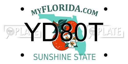 YD80T Florida License Plate