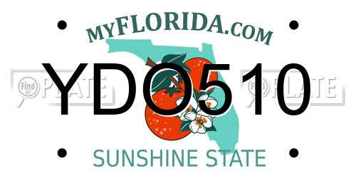 YDO510 Florida License Plate