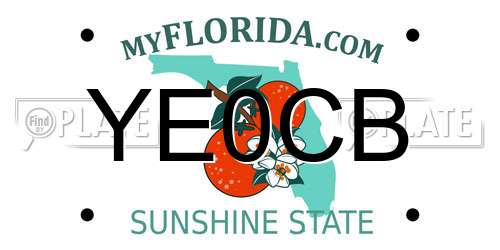 YE0CB Florida License Plate