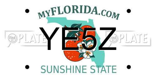 YE5Z Florida License Plate