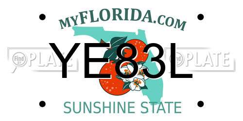 YE83L Florida License Plate