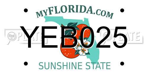 YEB025 Florida License Plate