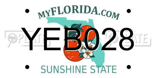 YEB028 Florida License Plate