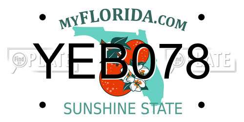 YEB078 Florida License Plate