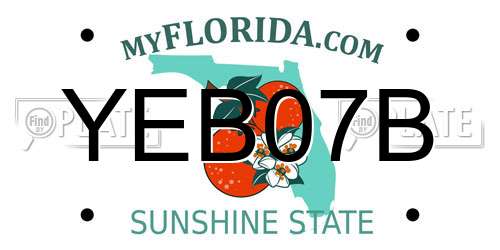 YEB07B Florida License Plate
