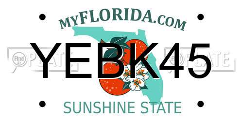 YEBK45 Florida License Plate
