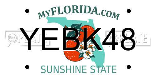 YEBK48 Florida License Plate