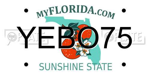 YEBO75 Florida License Plate