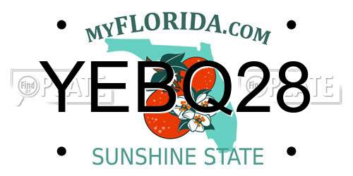 YEBQ28 Florida License Plate
