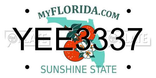 YEE3337 Florida License Plate