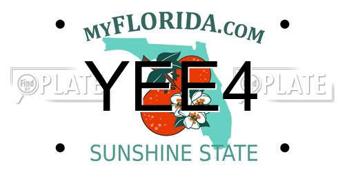 YEE4 Florida License Plate