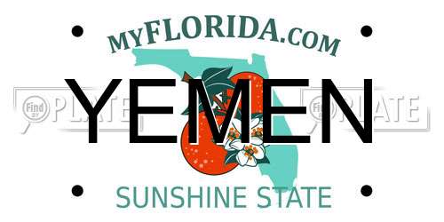 YEMEN Florida License Plate
