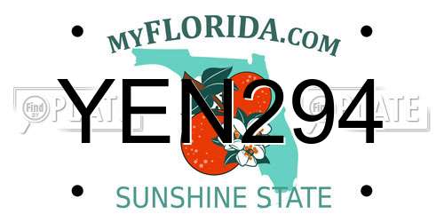 YEN294 Florida License Plate