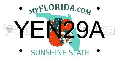 YEN29A Florida License Plate