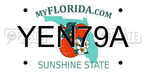 YEN79A Florida License Plate
