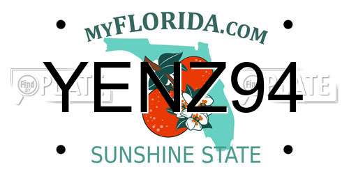 YENZ94 Florida License Plate