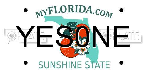 YES0NE Florida License Plate