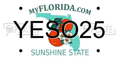 YESO25 Florida License Plate