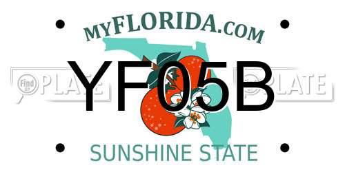 YF05B Florida License Plate