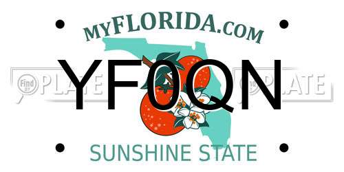 YF0QN Florida License Plate