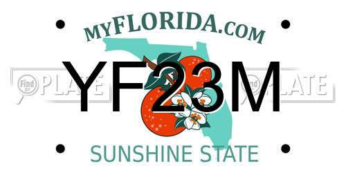 YF23M Florida License Plate
