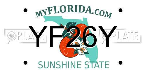 YF26Y Florida License Plate