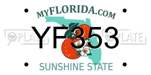 YF353 Florida License Plate