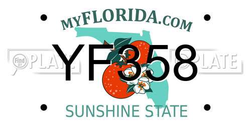 YF358 Florida License Plate
