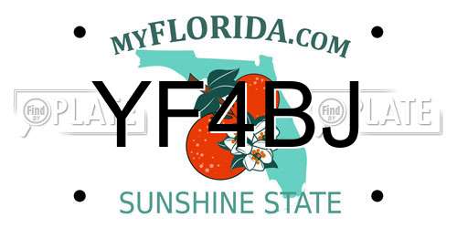 YF4BJ Florida License Plate