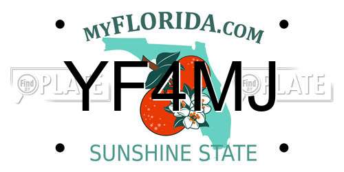 YF4MJ Florida License Plate