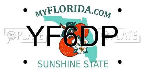 YF6DP Florida License Plate