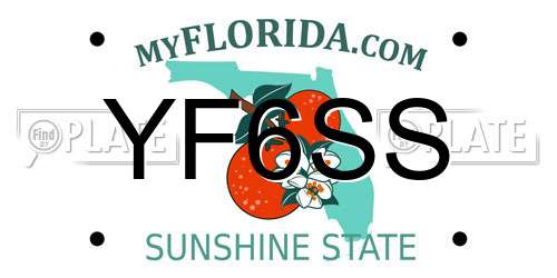 YF6SS Florida License Plate