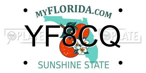 YF8CQ Florida License Plate