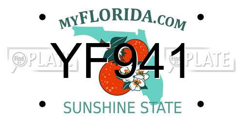 YF941 Florida License Plate