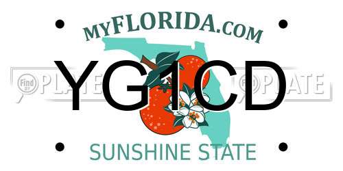 YG1CD Florida License Plate