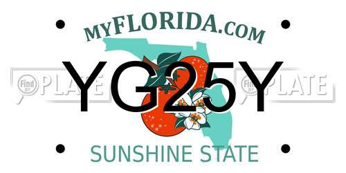 YG25Y Florida License Plate
