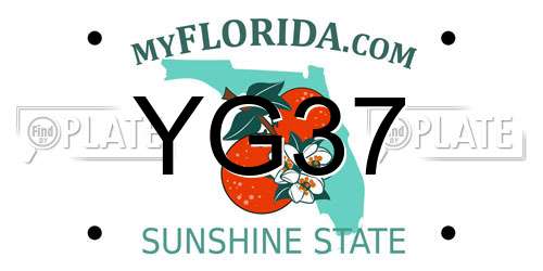 YG37 Florida License Plate