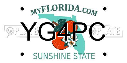YG4PC Florida License Plate