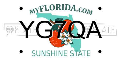 YG7QA Florida License Plate