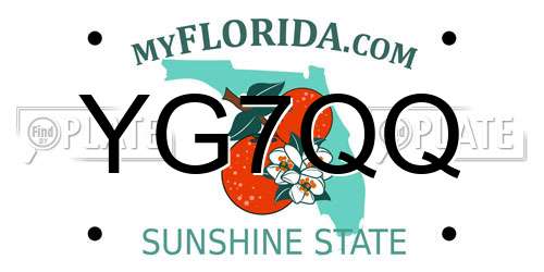 YG7QQ Florida License Plate