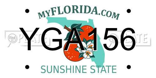 YGA156 Florida License Plate