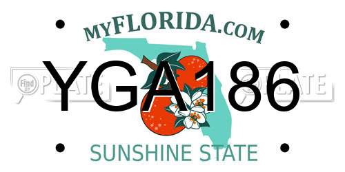 YGA186 Florida License Plate