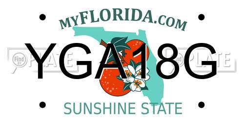 YGA18G Florida License Plate