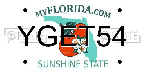 YGET54 Florida License Plate