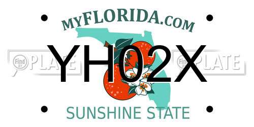 YH02X Florida License Plate